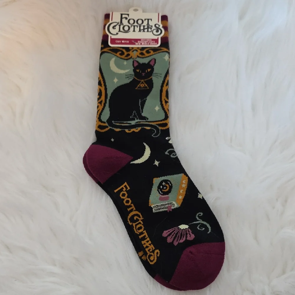 Black and Purple Cat Socks
